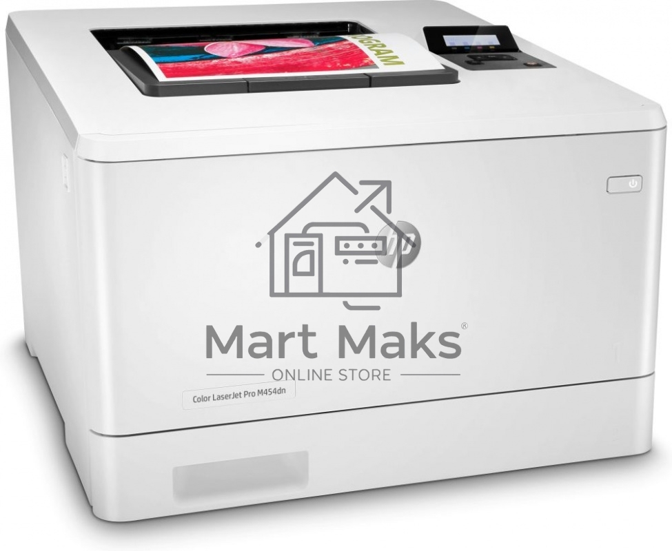 Принтер лазерный HP Color LaserJet Pro M454dn (W1Y44A), А4, цветной, печ. до 27 стр/мин., 600 x 600 dpi, USB, RJ-45, Air Print, Mopria