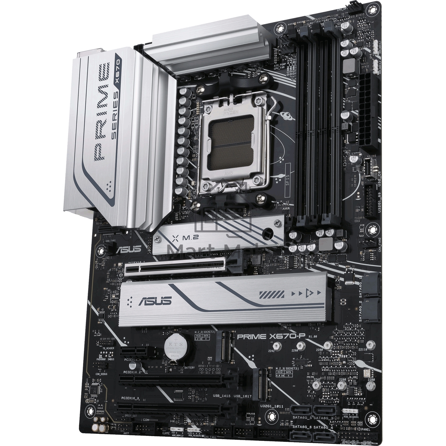 Материнская плата ASUS PRIME X670-P, AM5, AMD X670, 4xDDR5, 6xSATA, 3xM.2, 1xPCI-E 4.0 x16, 2xPCI-E 4.0 x4, 1xPCI-E x1, 1xHDMI, 1xDP, 1x 2.5Gb LAN, 2xUSB-A 2.0, 3xUSB-A 3.2 Gen 1, 3xUSB-A 3.2 Gen 2, 1xUSB-C 3.2 Gen 2x2, 3x3.5 мм, 7.1, ATX.