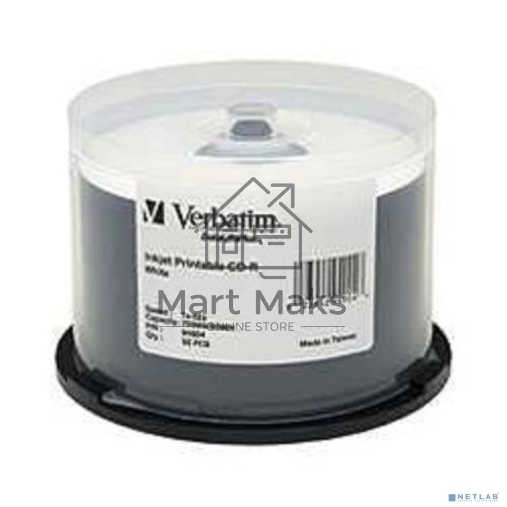 Диск CD-R Verbatim 700Mb 52x Cake Box (25шт) Printable (43439)