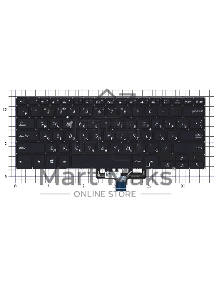 Клавиатура для ноутбука Asus ZenBook Flip 14 UX461FA черная с подсветкой