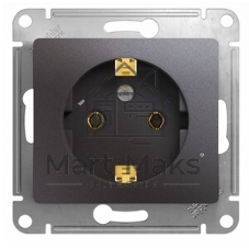 Механизм розетки 1-м Glossa 16А 250 В с заземл. графит SchE GSL001343