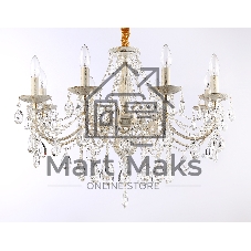 Светильник Ambrella light TR4945/8 WH/GD/CL белый/золото/прозрачный E14/8 max 40W D715*555
