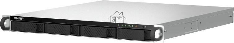 Сетевое хранилище SMB QNAP TS-464U-8G NAS 4 HDD trays, rackmount 1U, 1 PSU. 4-core Intel Celeron N5105/N5095 2.0-2.9 GHz, 8 GB RAM MAX, 2x2.5GbE, 2xUSB 3.2 Gen 2 (10Gbps), 2xUSB 2.0, 1xHDMI, PCIe Gen 3 x2, W/o rail kit RAIL-B02