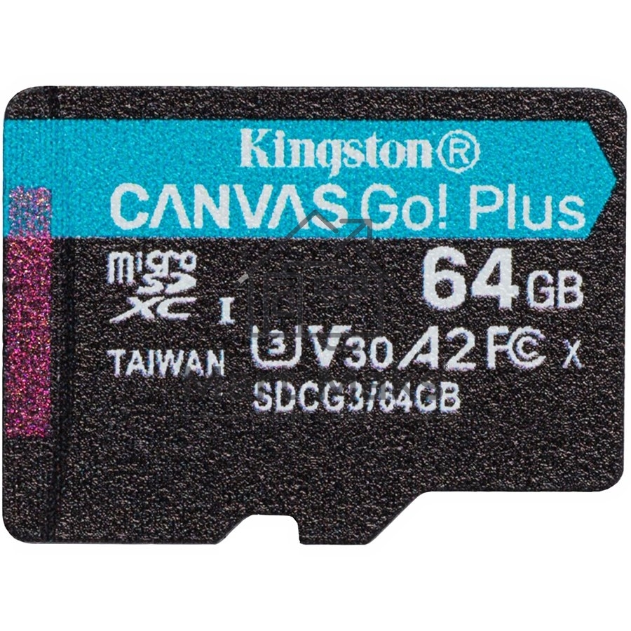 Флеш карта Kingston 64GB microSDXC Canvas Go Plus 170R A2 U3 V30 Single Pack w/o ADP EAN: 740617301175