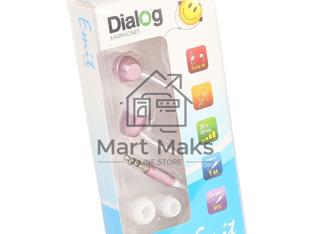 Наушники проводные Dialog EP-F57 розовый, внутриканальные, Jack 3.5 мм