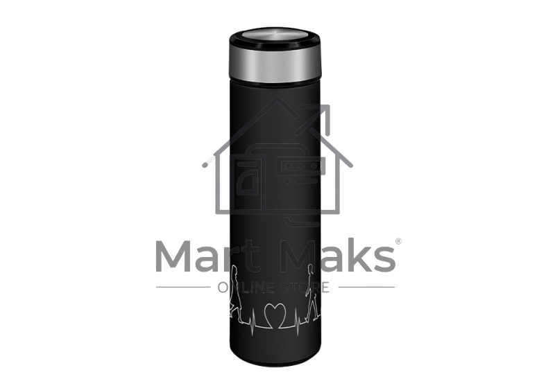 Термос LARA LR04-19 (черный /сталь) 420мл, soft touch, фильтр-ситечко для заваривания