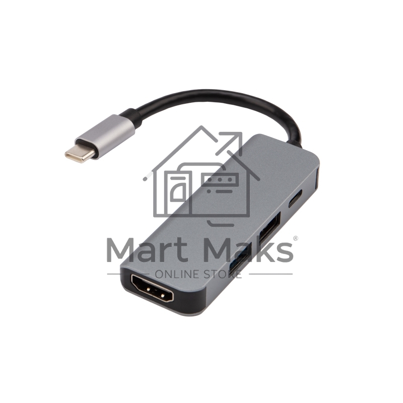 Разветвитель USB Type-C на 4 порта: 1xHDMI/2xUSB 3.0 PD/1xType-C PD Rexant