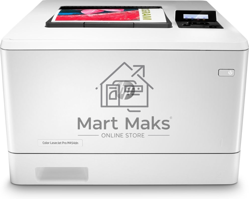 Принтер лазерный HP Color LaserJet Pro M454dn (W1Y44A), А4, цветной, печ. до 27 стр/мин., 600 x 600 dpi, USB, RJ-45, Air Print, Mopria