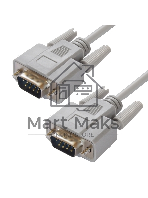 Кабель Greenconnect 1.5m 0-модемный COM RS-232 линковочный, DB9/DB9 9M/9M, серый, 30 AWG, GCR-50657