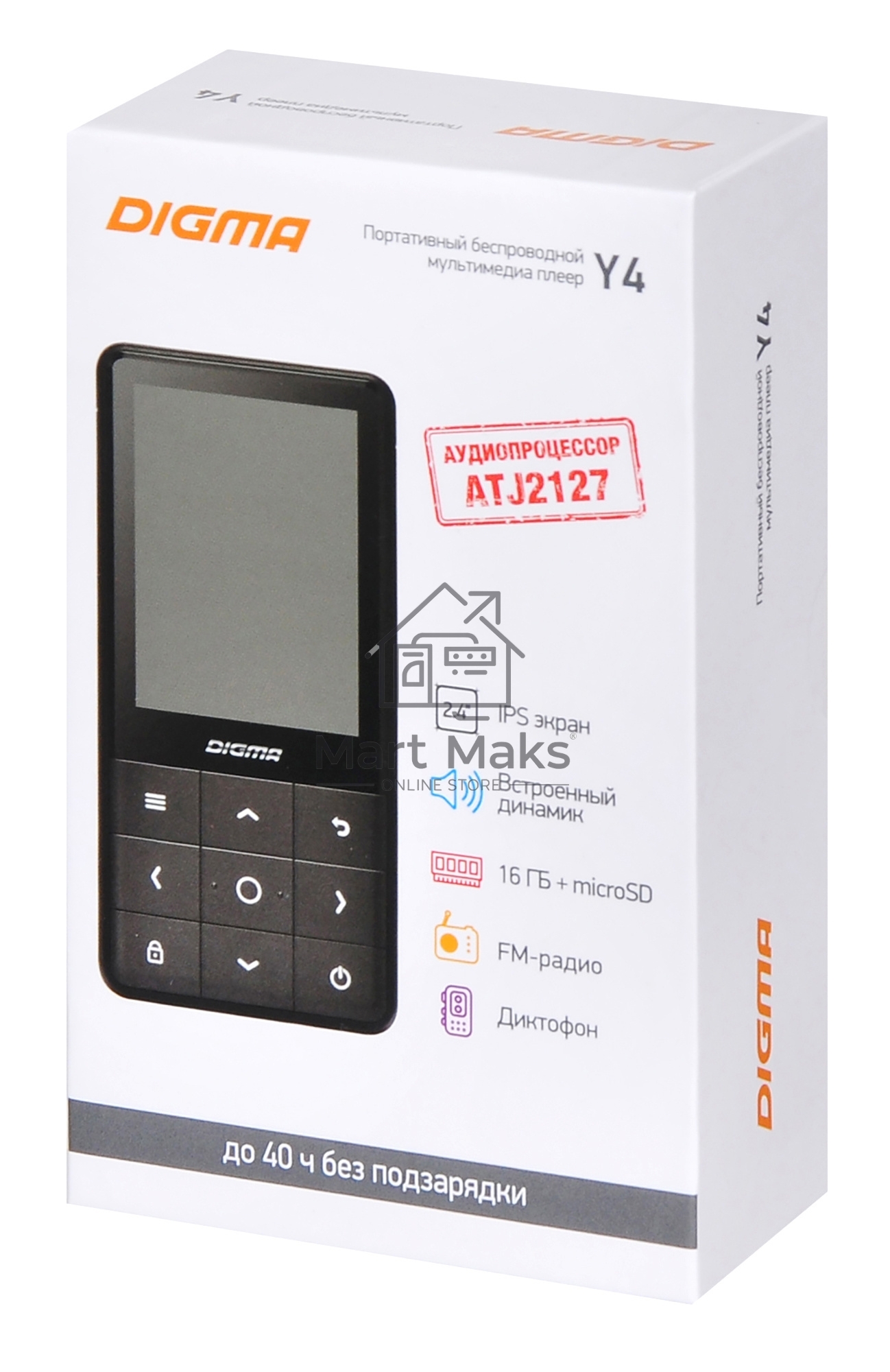 Плеер Hi-Fi Flash Digma Y4 BT 16Gb черный/2.4