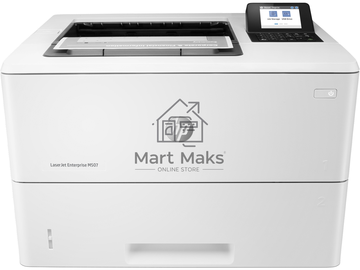 Принтер лазерный HP LaserJet Enterprise M507dn (1PV87A), A4, ч/б, печ. до 43 стр/мин, 1200 x 1200 dpi, USB, RJ-45, Air Print, Mopria