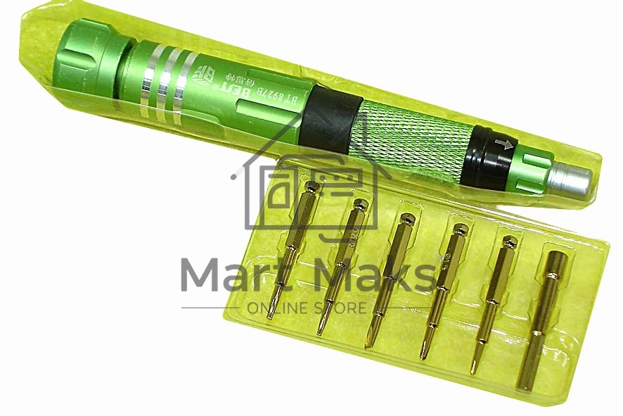 Отвертка со сменными насадками Best BST-8927B зеленая