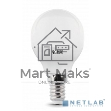 Лампа светодиодная LED Gauss 10Вт E14 220В 2700К Elementary шар 53110
