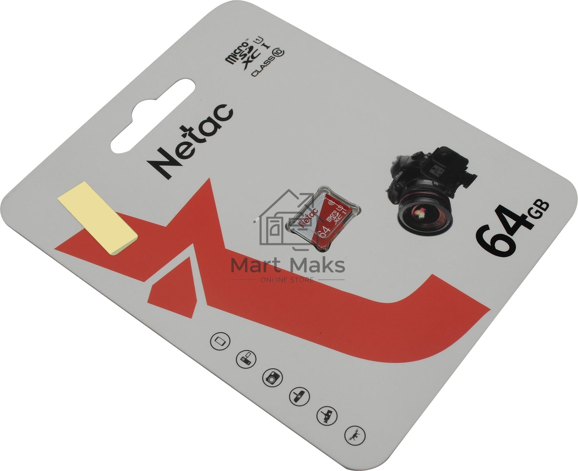 Карта памяти Netac P500 ECO 64GB MicroSDXC U1/C10 up to 80MB/s, retail pack card only