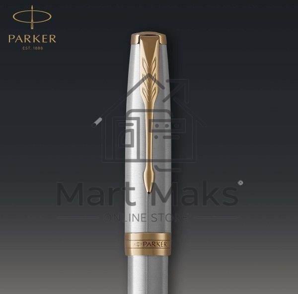 Ручка перьевая Parker Sonnet Core F527 (CW1931504) Stainless Steel GT F сталь нержавеющая, подарочная коробка