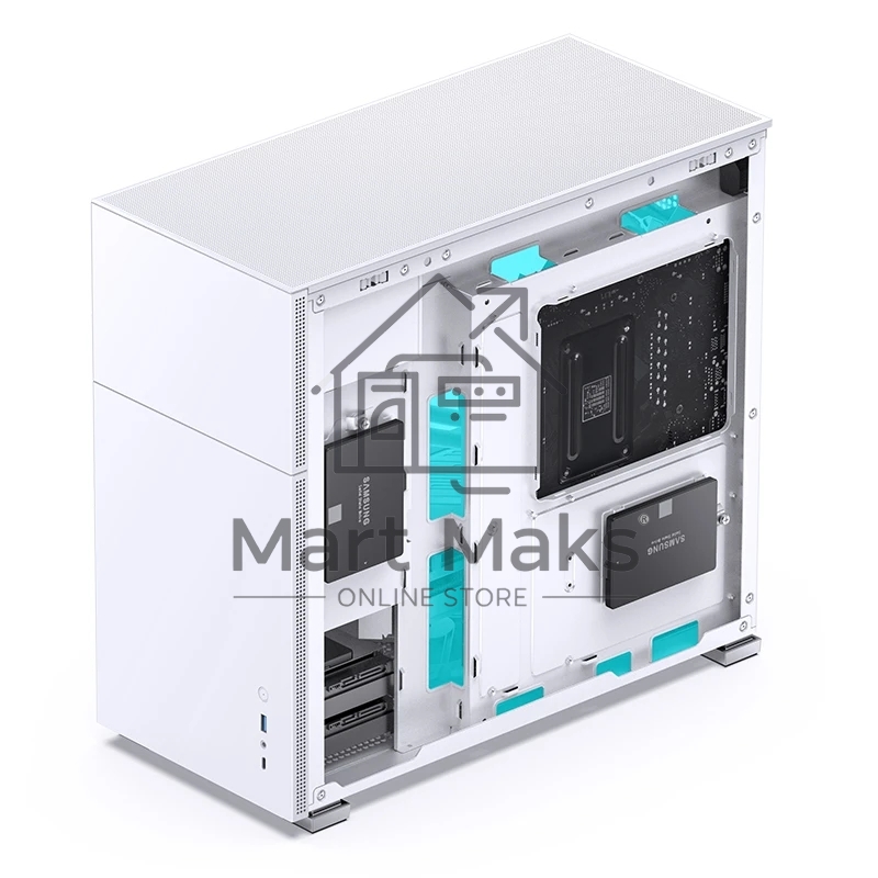 Корпус без блока питания Case JONSBO D41 STD, Midi-Tower, TG, no fan, 1xUSB-A 3.2 + 1xUSB-C 3.2, ATX, mATX White