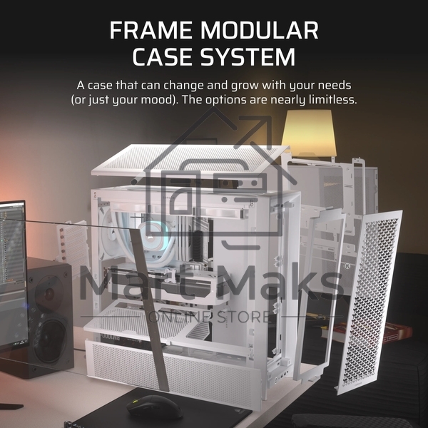 Компьютерный корпус без блока питания Corsair Frame 4000D, Midi-Tower, TG, no fan, 2xUSB-A 3.2, 1xUSB 3.2 Type-C, E-ATX, ATX, mATX, mITX White