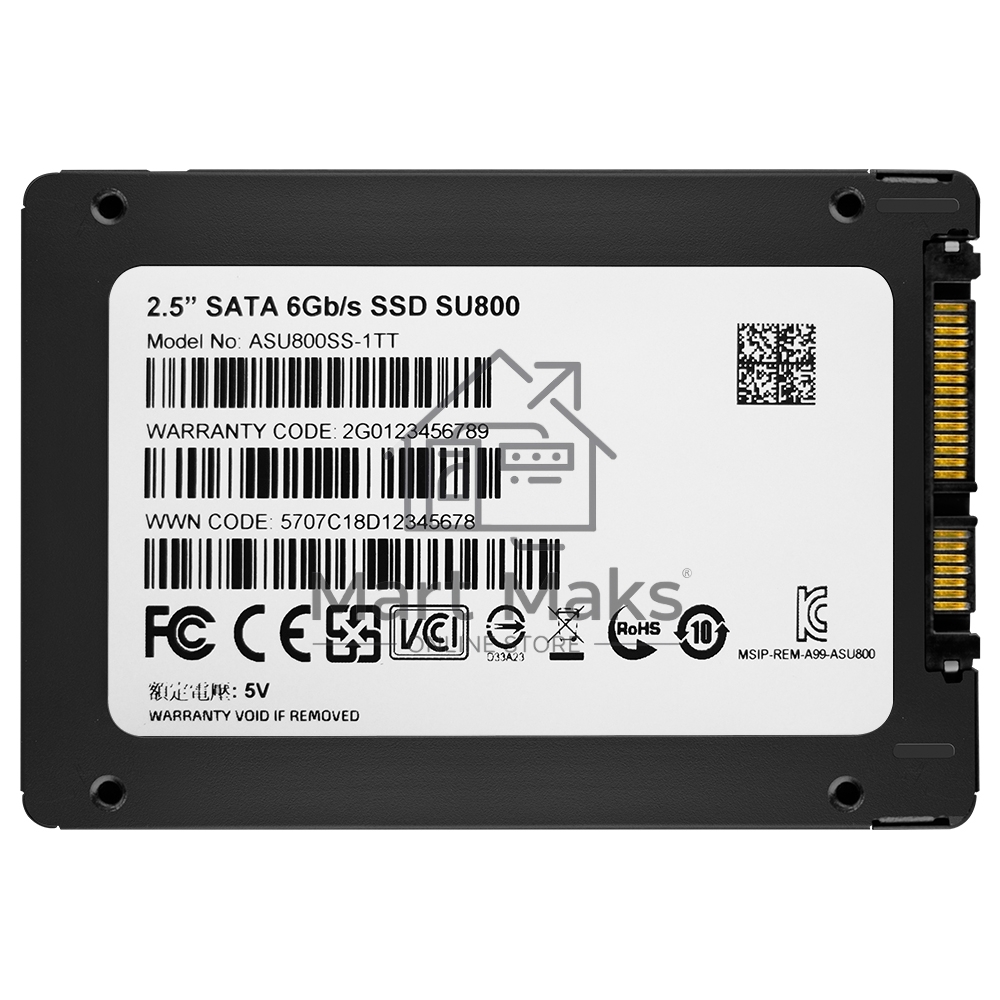 Накопитель SSD ADATA SU800, 1Tb, SATA III, 2.5