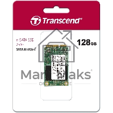 Накопитель SSD mSATA Transcend 128Gb MSA230S <TS128GMSA230S> (SATA3, up to 550/400Mbs, 3D TLC)