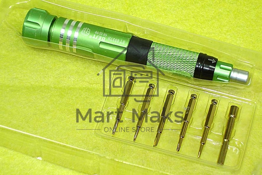 Отвертка со сменными насадками Best BST-8927B зеленая