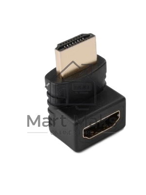 Переходник GoPower HDMI (m)-HDMI (f) угловой 4K 60Hz черный в пакете (1/500)