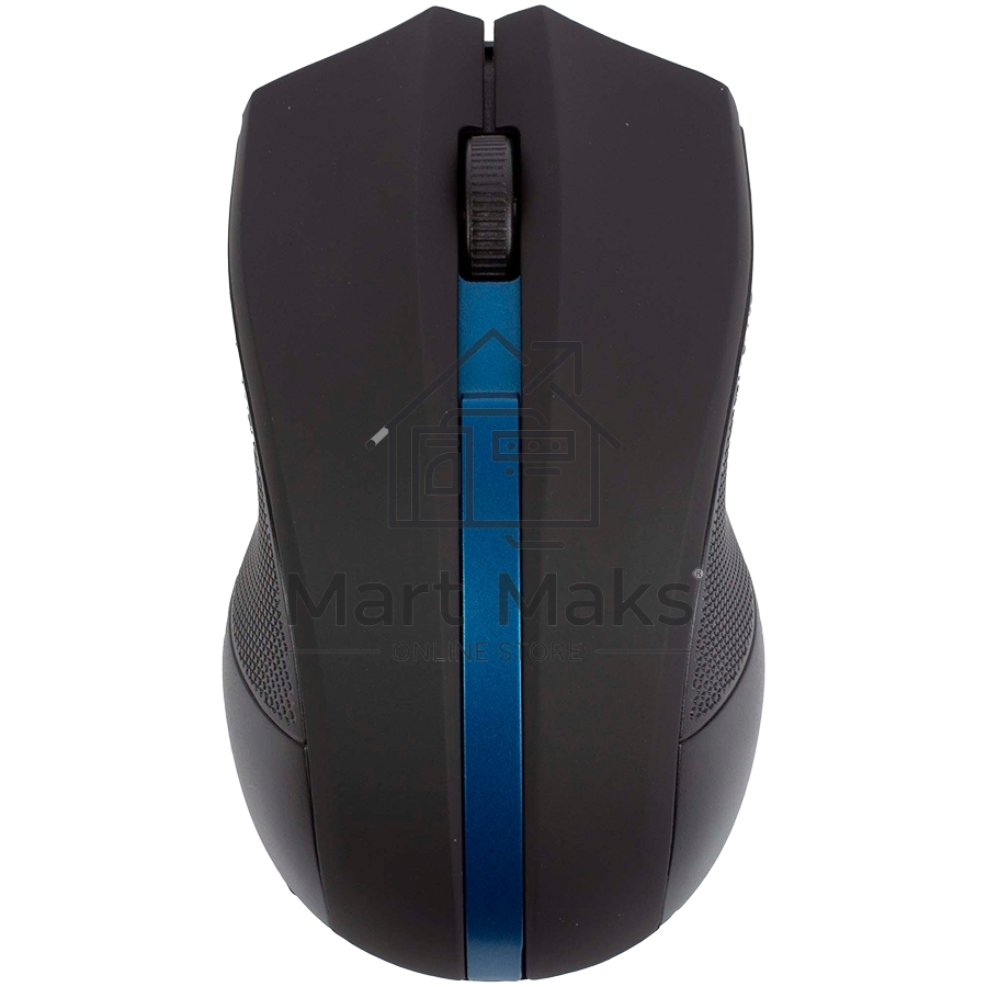 Мышь беспроводная HIPER HOMW-074 черный/синий, 1000 dpi, радиоканал, USB, кнопки - 3