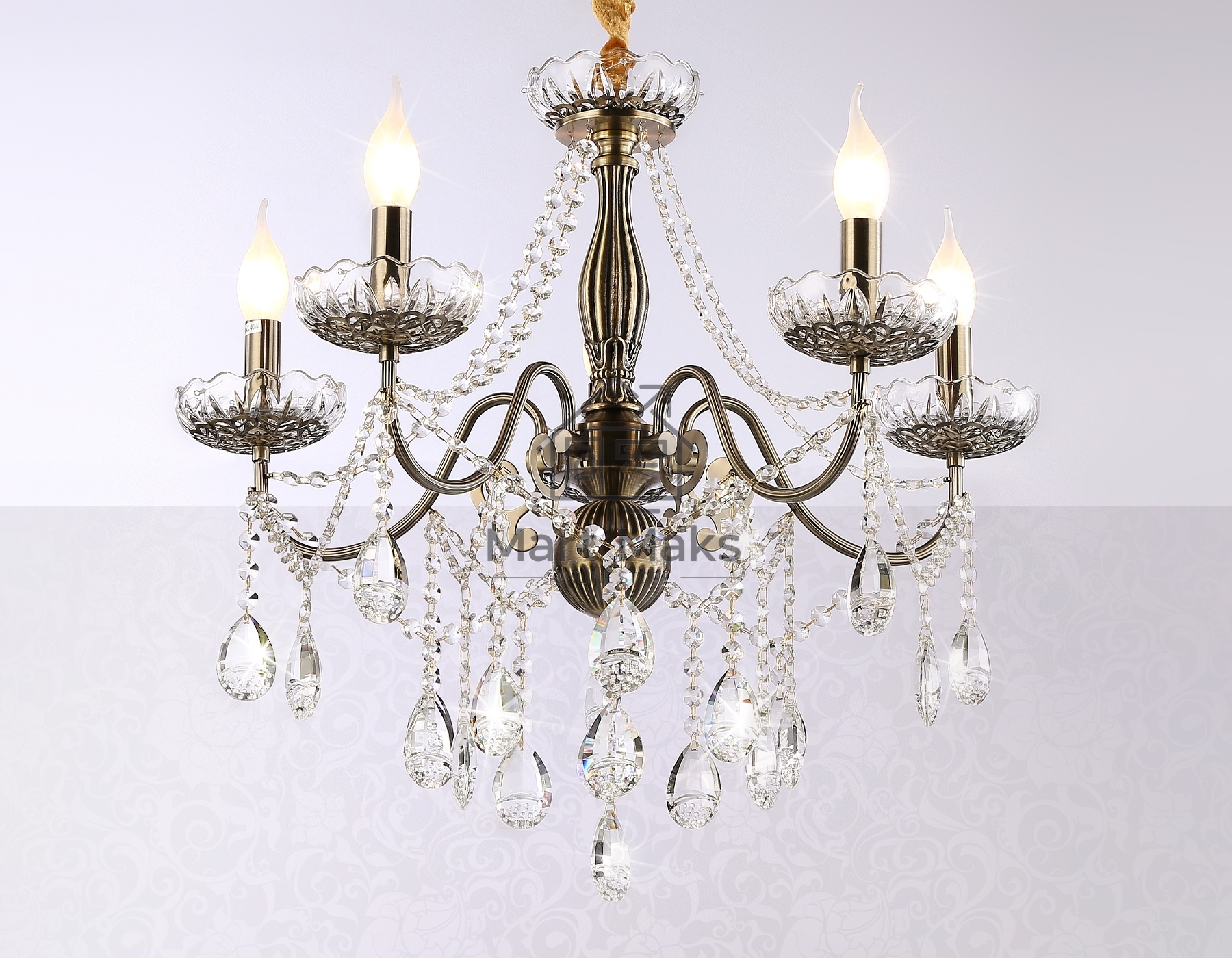 Светильник Ambrella light TR4949/5 SB/CL бронза/прозрачный E14/5 max 40W D620*585