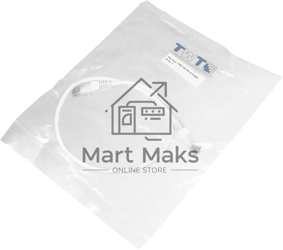 Кабель Патч-корд Lanmaster UTP TWT-45-45-0.5-WH вилка RJ-45-вилка RJ-45 кат.5е 0.5м белый ПВХ