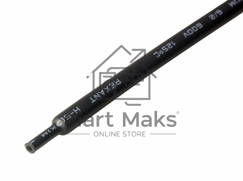 Трубка термоусадочная Rexant 6.0/2.0 1м с клеев. подсл. черный