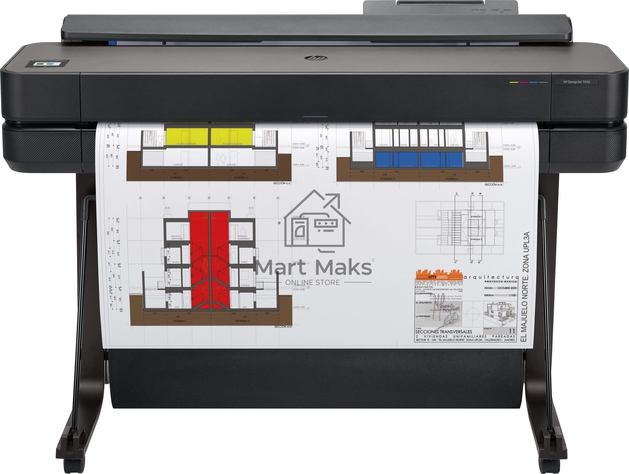Плоттер струйный HP Designjet T650 (5HB10A), A0, 36