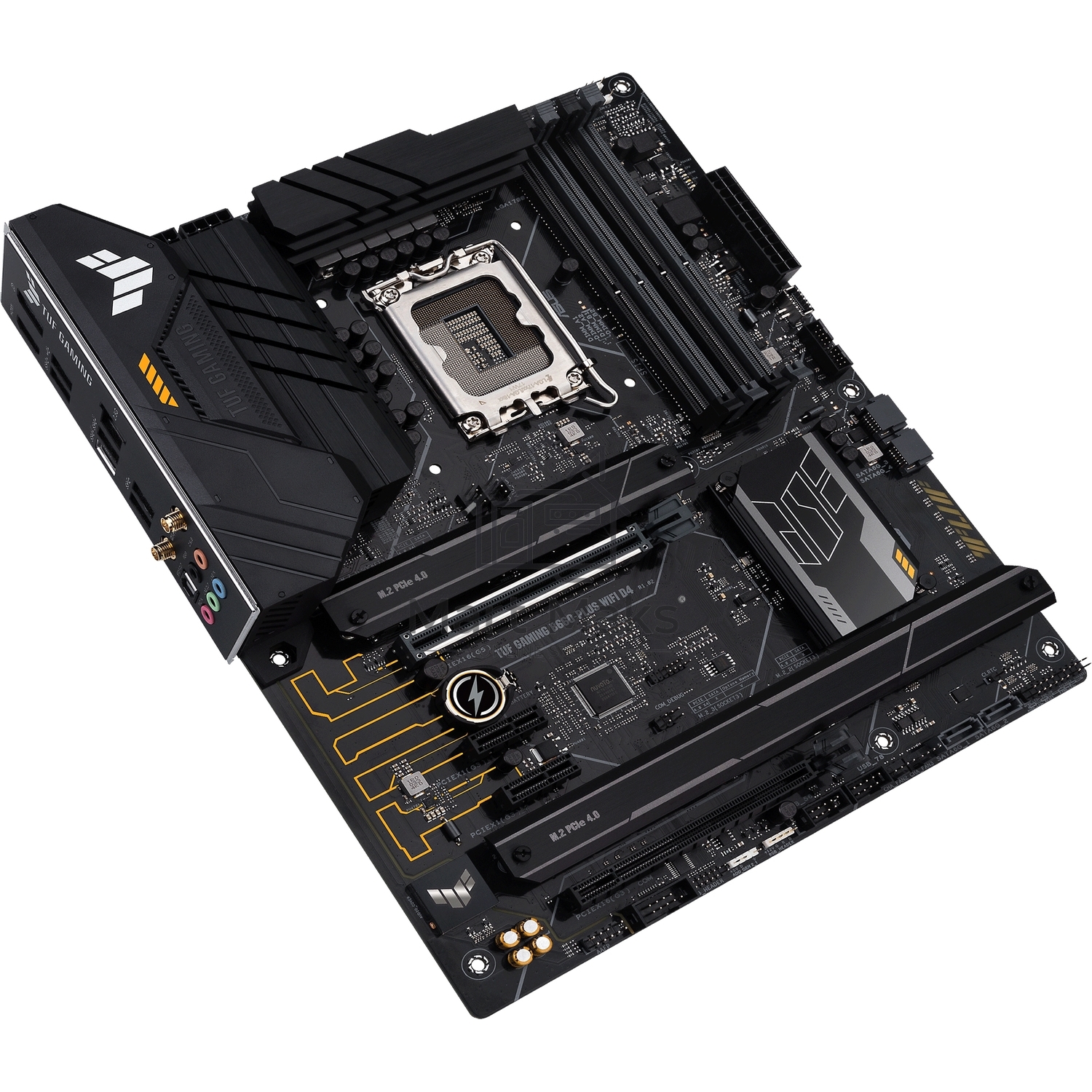 Материнская плата ASUS TUF GAMING B660-PLUS WIFI D4, LGA 1700, Intel B660, 4xDDR4, 4xSATA, 3xM.2, 1xPCI-E 5.0 x16, 1xPCI-E 3.0 x16 (x4), 1xHDMI, 1xDP, 1x 1Gb LAN, 3xUSB-A 3.2 Gen 1, 1xUSB-A 3.2 Gen 2, 2xUSB-A 2.0, 1xUSB-C 3.2 Gen 2x2, 3x3.5 мм, 7.1, ATX