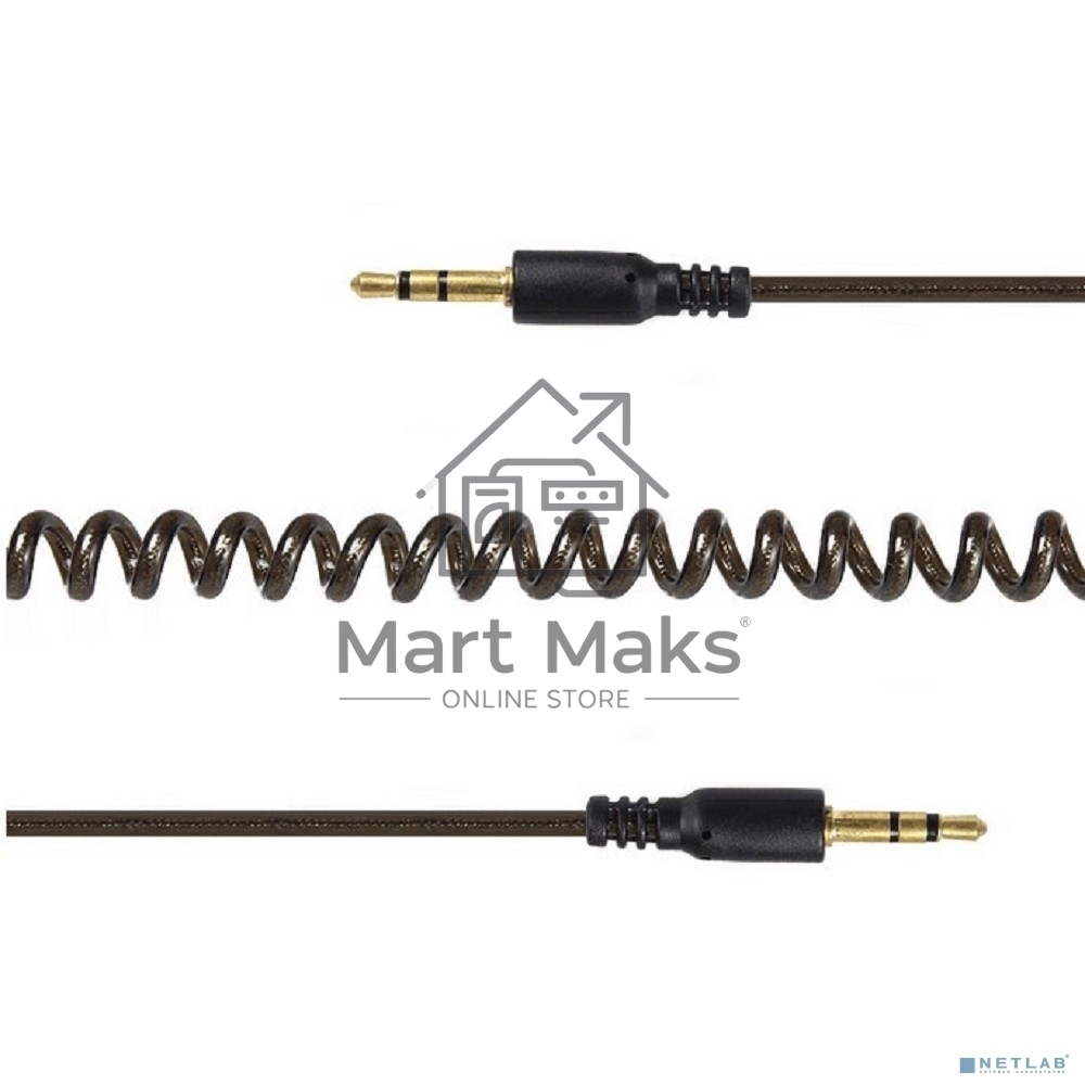 Кабель аудио Cablexpert CCA-405-6, Jack3.5 - Jack3.5, 2м, спиральный