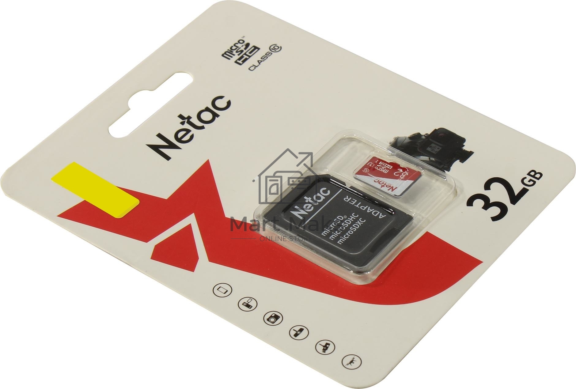 Карта памяти Netac P500 ECO 32GB MicroSDHC C10 up to 80MB/s, retail pack with SD Adapter