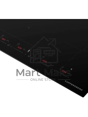 Варочная поверхность Kuppersberg ICI 616 60 см, индукция, High-Tech, inverter, прямой край, 9 уровней мощности, бустер, Stop and Go, Bridge zone, автоматическое отключение, таймер, индикатор остаточного тепла, сенсорное/слайдерное управление, черный