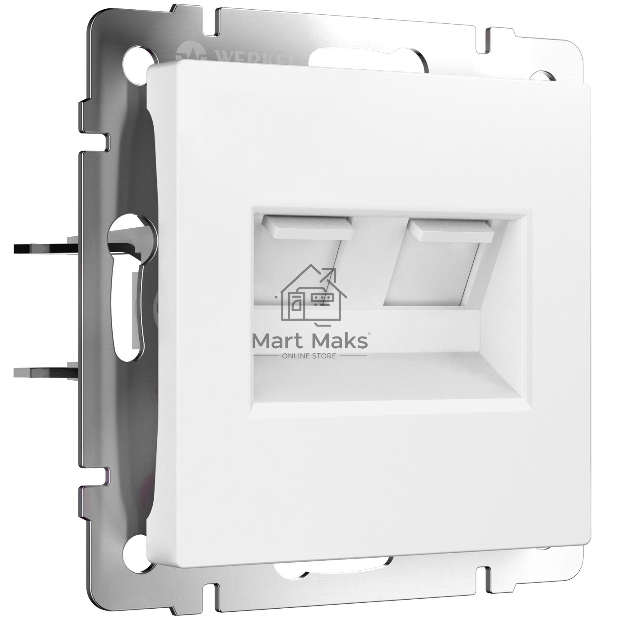 Розетка двойная Werkel Ethernet RJ-45 (белый матовый) W1181161