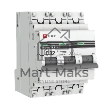Выключатель автоматический модульный 3п C 32А 4.5кА ВА 47-63 PROxima EKF mcb4763-3-32C-pro