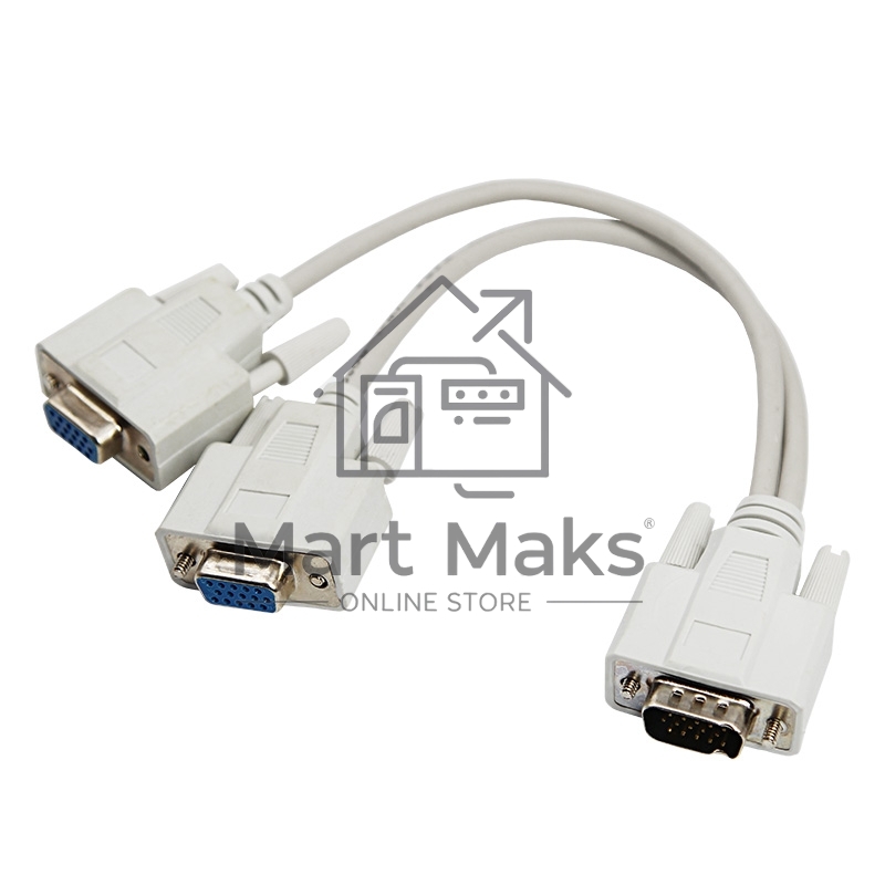 Переходник штекер VGA - 2 гнезда VGA, провод Rexant