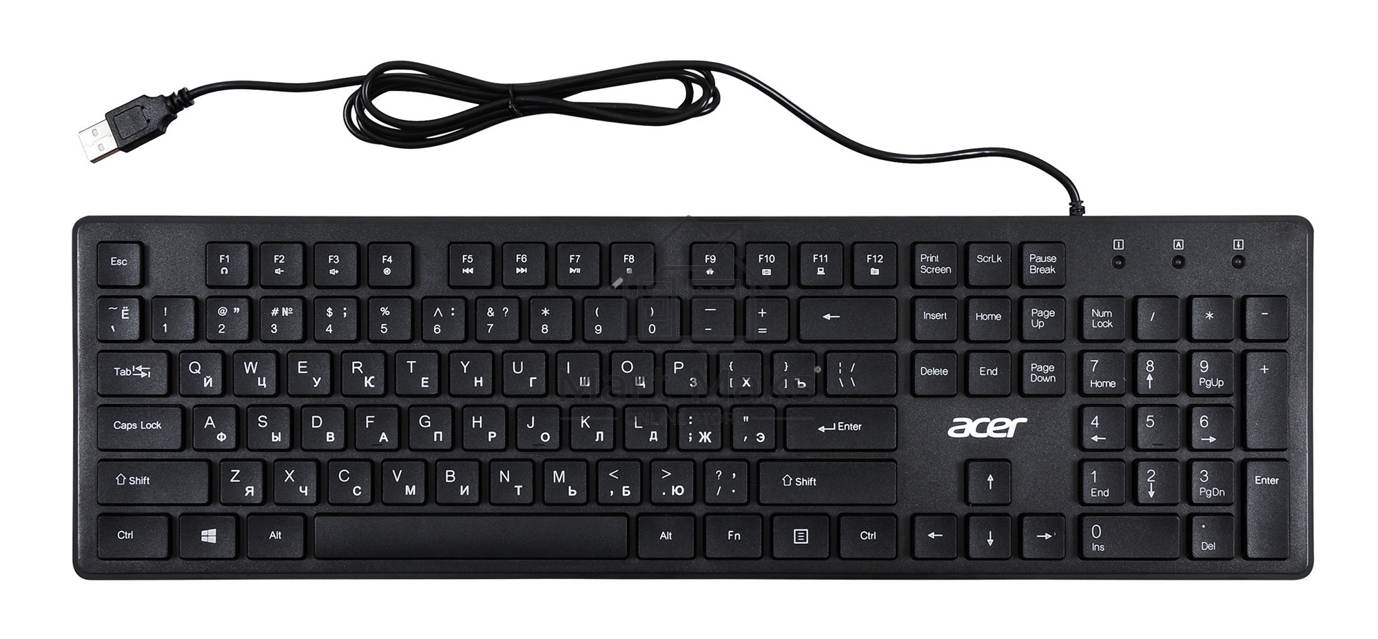 Клавиатура Acer OKW020 проводная, USB, черный