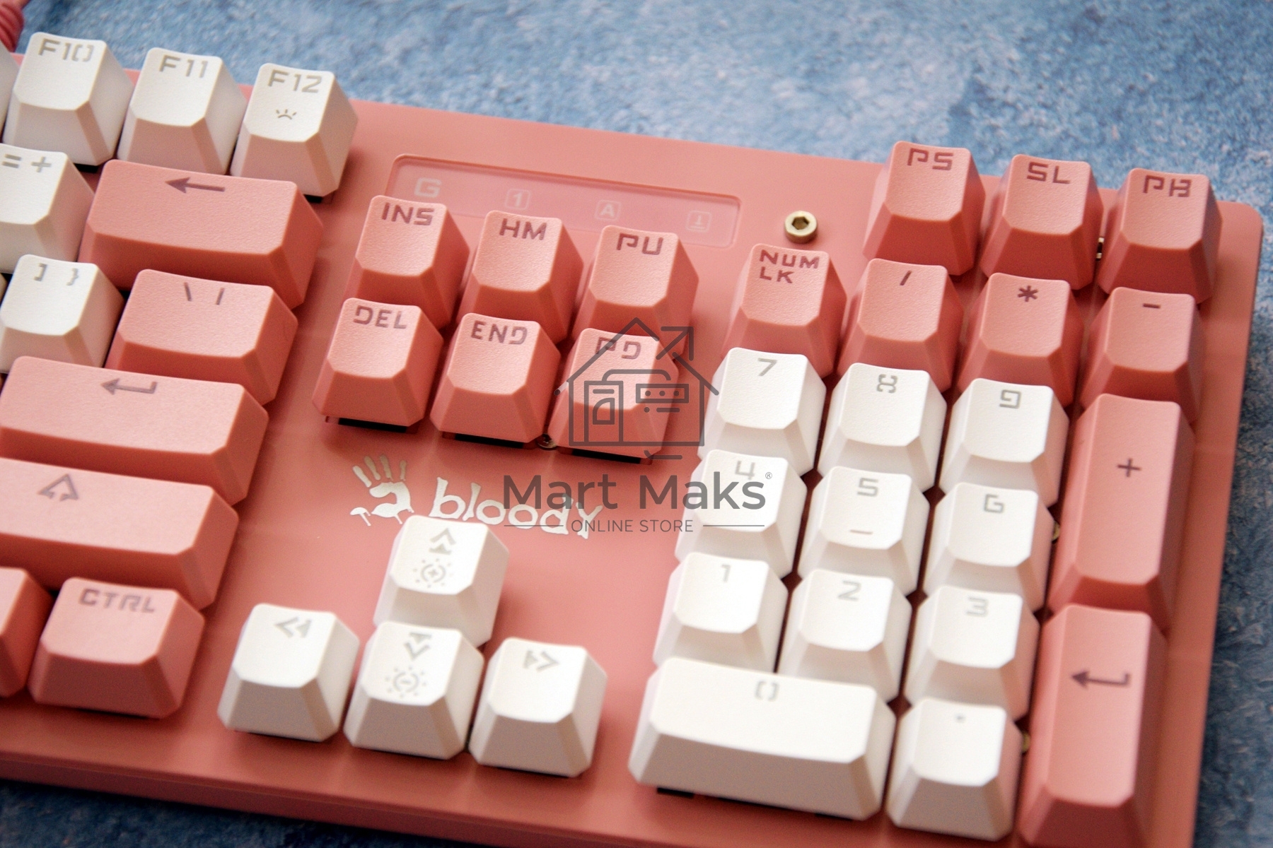 Клавиатура A4Tech Bloody B800 Dual Color проводная USB розовый/белый