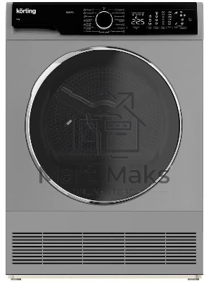 Сушильная машина Korting KD 60L97 S серебристый, 10 кг, сушка - конденсационная, программ - 15, 59.6 x 84.5 x 64 см