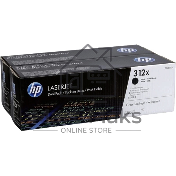 Картридж лазерный двойная упаковка Hewlett-Packard HP 312A CF380XD черный для LaserJet Pro M476dn, M476dw, M476nw 4400 стр.