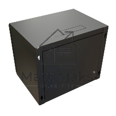 Шкаф коммутационный WRline (WR-TW-1245-GP-RAL9004) настенный 12U 600x450 мм пер. дв. стекл 2 бок. пан. 60 кг черный 370 мм 650 мм IP20 сталь