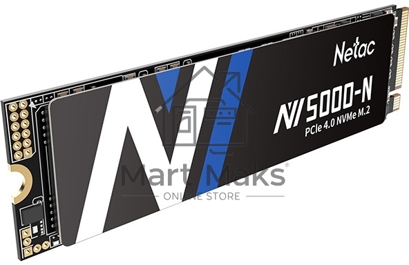 Накопитель SSD Netac NV5000 Pro, 500GB, M.2 2280, PCIe 4.0 x4, NVMe, R/W 4800/2700, с радиатором