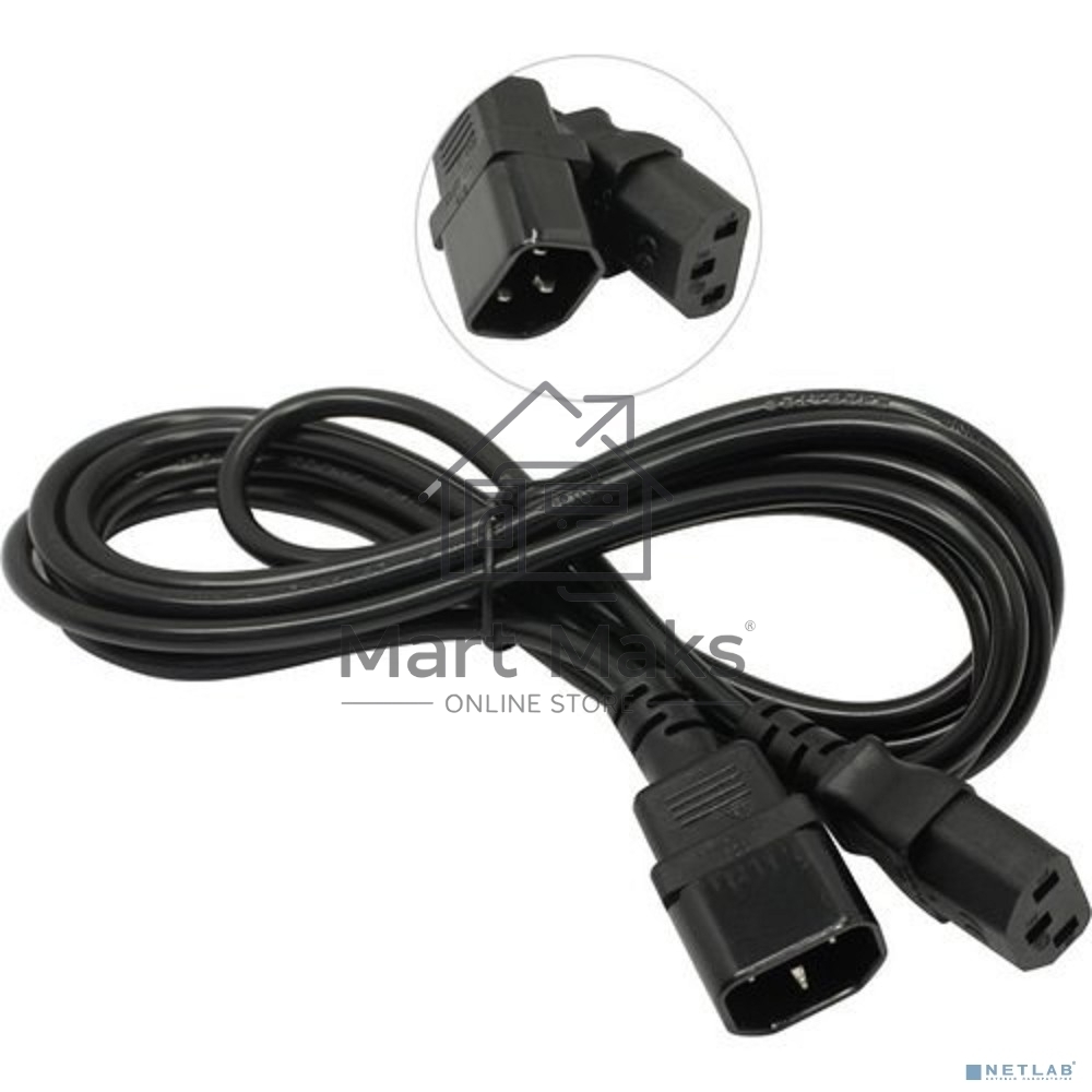 Кабель монитор-компьютер (UPS->уст-во) ExeGate Power EC-3P (С13->С14) VDE-250V-3*0,5-CU, 6A, 3м