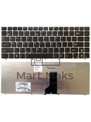 Клавиатура для ноутбука Asus UL30 K42 черная с серебристой рамкой