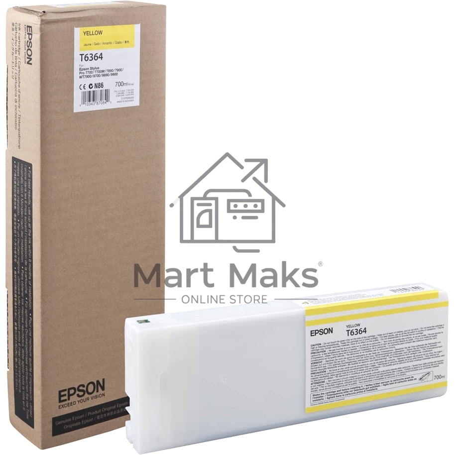 Картридж струйный Epson C13T636400 желтый (700 мл) для Stylus 7700, 7890, 7900, 9700, 9890, 9900, WT7900