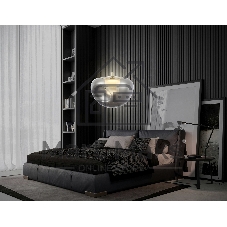 Подвесной светодиодный светильник Ambrella light LH12001 BK/GD/SM черный/золото/дымчатый 6W 3000K D180*145