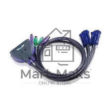 Переключатель электронный ATEN 2 PORT KVM SWITCH FOR PS2 W/0.9m
