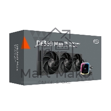 Система охлаждения Water Cooling System PCCooler DE360 MAX BK (300W, 360мм, Black, ARGB Pump, Fans: 3x120мм, 66CFM, 34.3dBA, 2200RPM/Pump height 54мм, 15dBA, 2600RPM, Rad thickness 27мм/S: 1851, 1700, 1200, 115X, AM5, AM4, AM3)