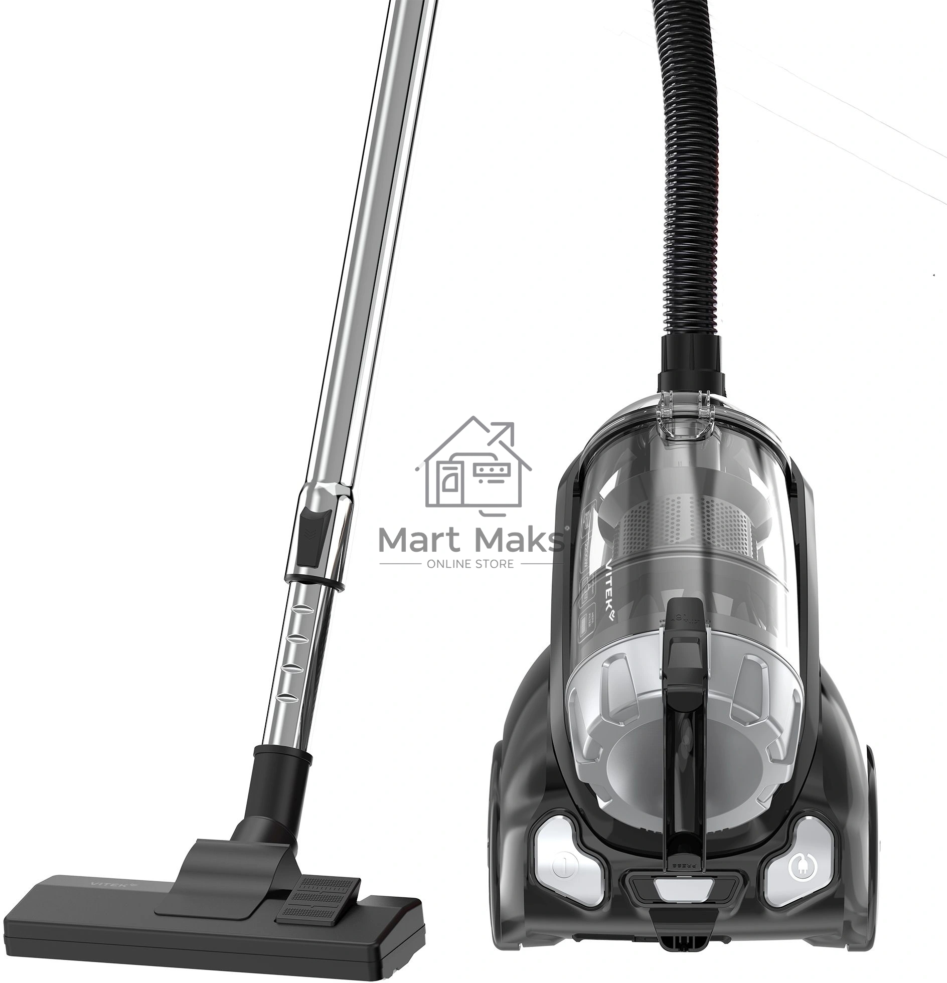 Пылесос Vitek VT-CV1230 2200Вт черный/серебристый